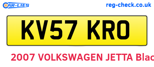KV57KRO are the vehicle registration plates.