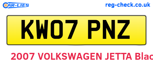 KW07PNZ are the vehicle registration plates.