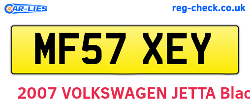 MF57XEY are the vehicle registration plates.