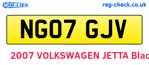 NG07GJV are the vehicle registration plates.