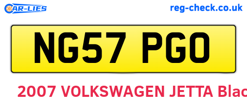 NG57PGO are the vehicle registration plates.