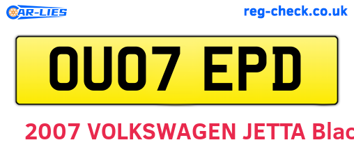 OU07EPD are the vehicle registration plates.