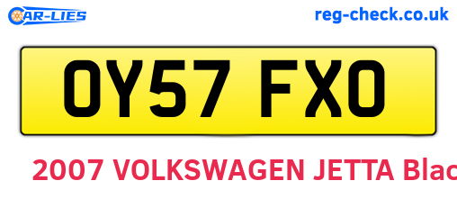 OY57FXO are the vehicle registration plates.