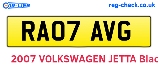 RA07AVG are the vehicle registration plates.