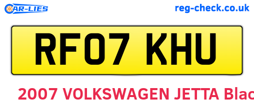 RF07KHU are the vehicle registration plates.