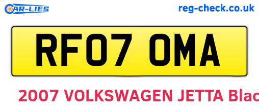 RF07OMA are the vehicle registration plates.