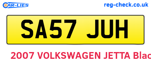 SA57JUH are the vehicle registration plates.
