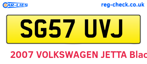 SG57UVJ are the vehicle registration plates.