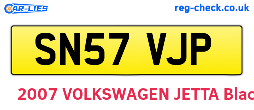 SN57VJP are the vehicle registration plates.