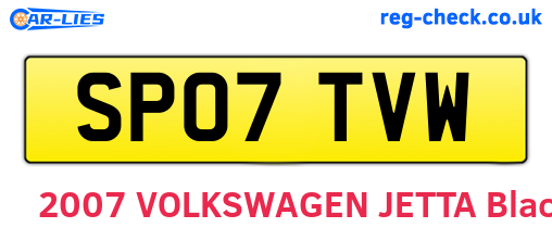 SP07TVW are the vehicle registration plates.