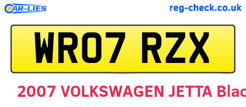 WR07RZX are the vehicle registration plates.