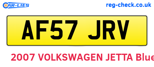 AF57JRV are the vehicle registration plates.