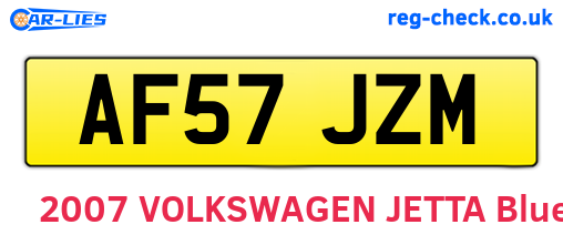 AF57JZM are the vehicle registration plates.