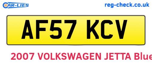 AF57KCV are the vehicle registration plates.
