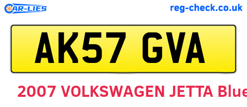AK57GVA are the vehicle registration plates.