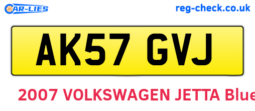 AK57GVJ are the vehicle registration plates.