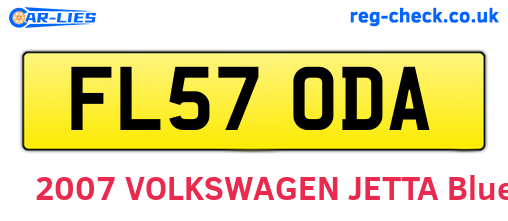 FL57ODA are the vehicle registration plates.