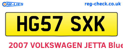HG57SXK are the vehicle registration plates.