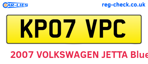 KP07VPC are the vehicle registration plates.