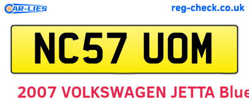 NC57UOM are the vehicle registration plates.
