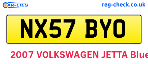 NX57BYO are the vehicle registration plates.