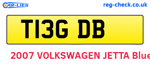 T13GDB are the vehicle registration plates.