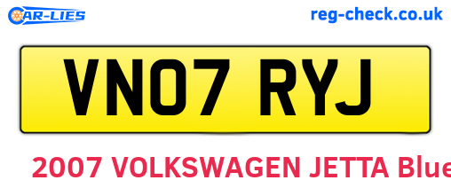 VN07RYJ are the vehicle registration plates.