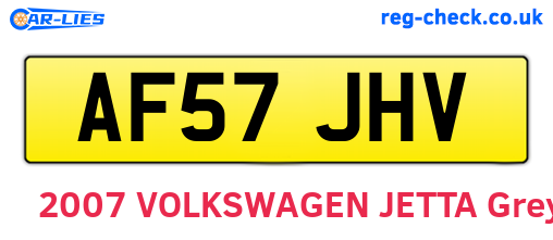 AF57JHV are the vehicle registration plates.