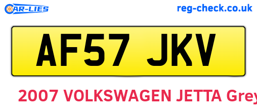AF57JKV are the vehicle registration plates.