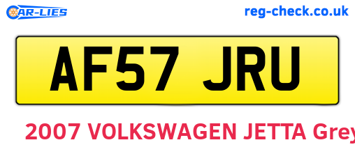 AF57JRU are the vehicle registration plates.