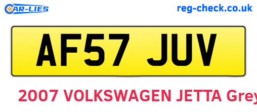 AF57JUV are the vehicle registration plates.