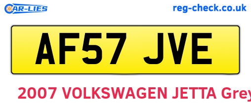 AF57JVE are the vehicle registration plates.