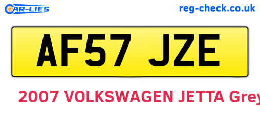 AF57JZE are the vehicle registration plates.