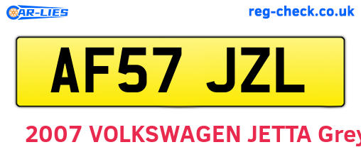 AF57JZL are the vehicle registration plates.