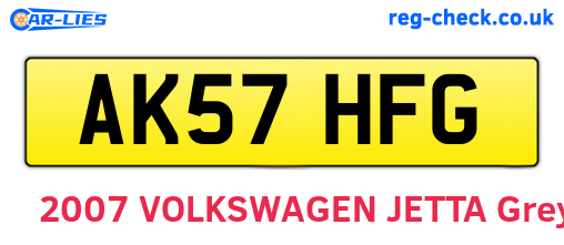 AK57HFG are the vehicle registration plates.
