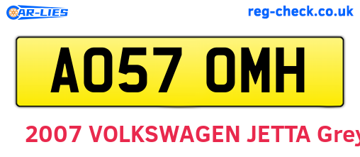 AO57OMH are the vehicle registration plates.