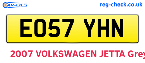 EO57YHN are the vehicle registration plates.