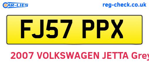 FJ57PPX are the vehicle registration plates.