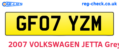 GF07YZM are the vehicle registration plates.