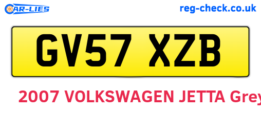 GV57XZB are the vehicle registration plates.