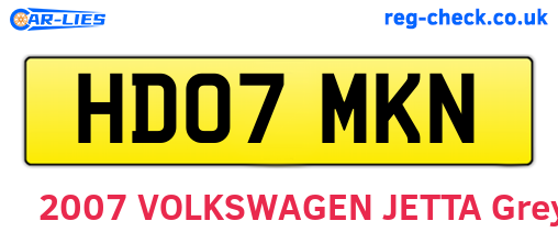HD07MKN are the vehicle registration plates.