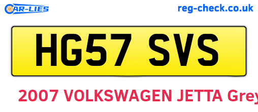 HG57SVS are the vehicle registration plates.