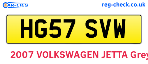 HG57SVW are the vehicle registration plates.