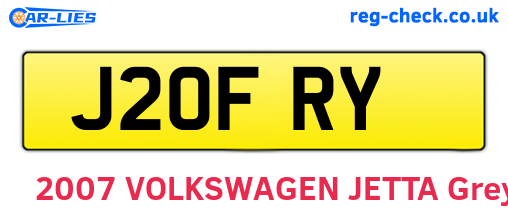 J20FRY are the vehicle registration plates.
