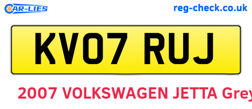 KV07RUJ are the vehicle registration plates.