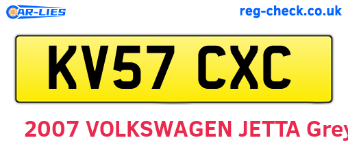 KV57CXC are the vehicle registration plates.