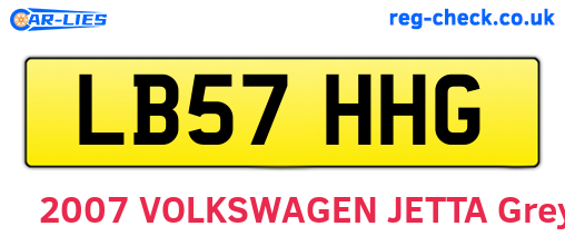 LB57HHG are the vehicle registration plates.