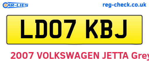 LD07KBJ are the vehicle registration plates.