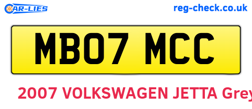 MB07MCC are the vehicle registration plates.