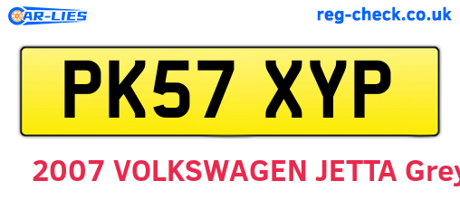 PK57XYP are the vehicle registration plates.